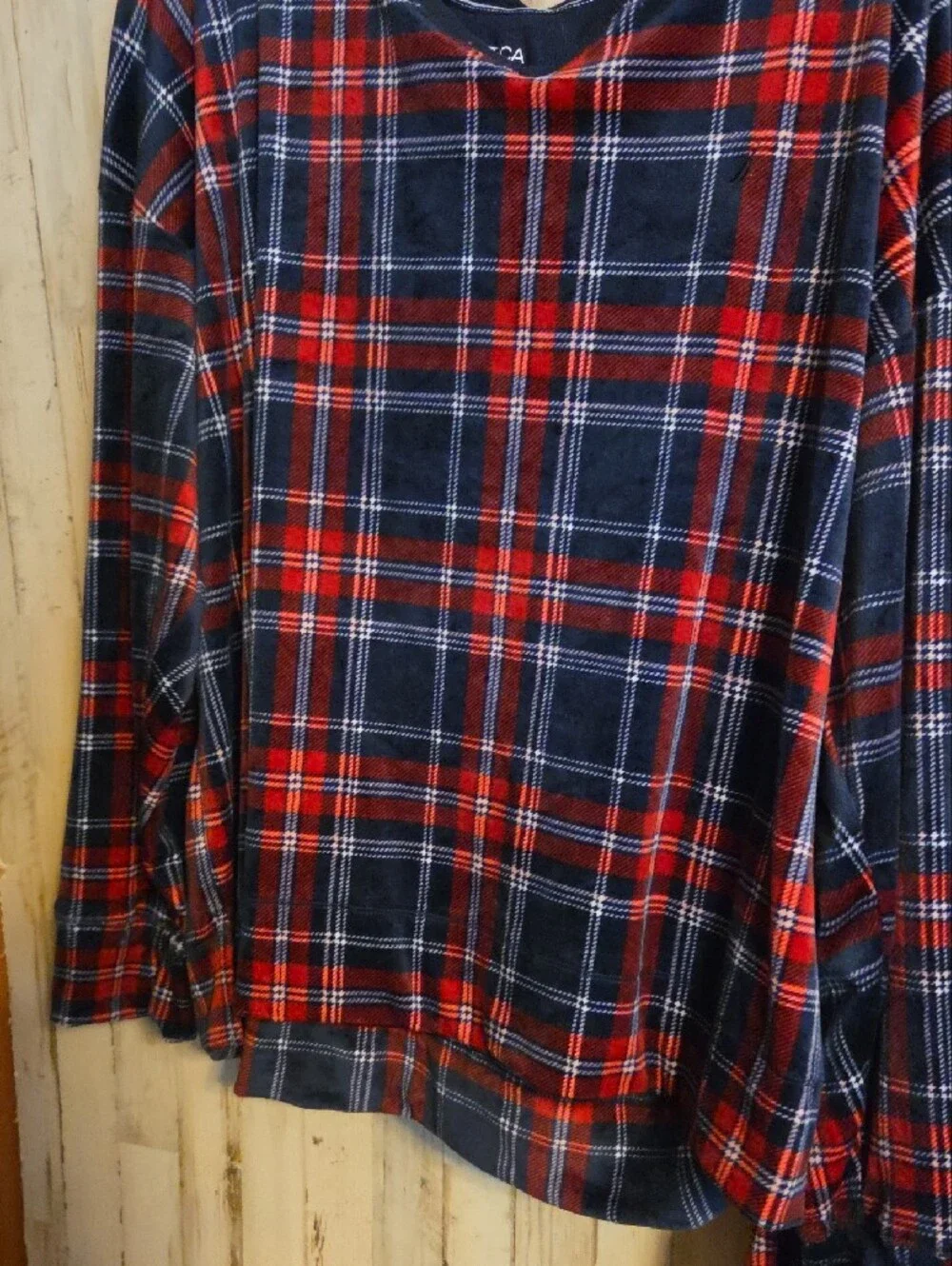 Nautica Red and Navy Plaid Women's Pajama Set